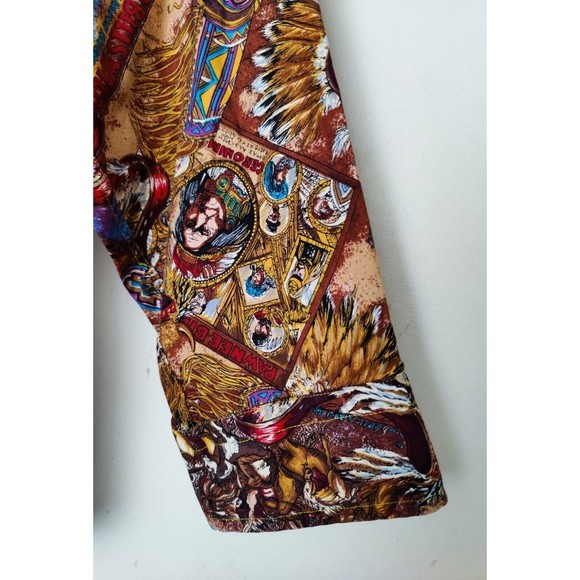Vintage Ben Narasin Western Indian Wild West Cowboy Button Down Shirt SZ XL - Picture 5 of 7